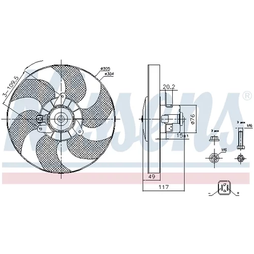 Ventilátor chladenia motora NISSENS 85658 - obr. 5