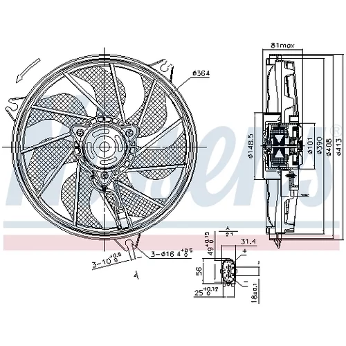 Ventilátor chladenia motora NISSENS 85662 - obr. 5