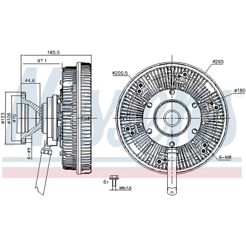 Spojka ventilátora chladenia NISSENS 86231 - obr. 5