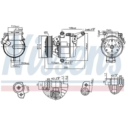 Kompresor klimatizácie NISSENS 890948 - obr. 1