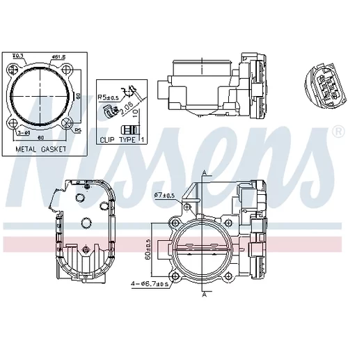 Hrdlo škrtiacej klapky 955010 /NISSENS/ - obr. 6