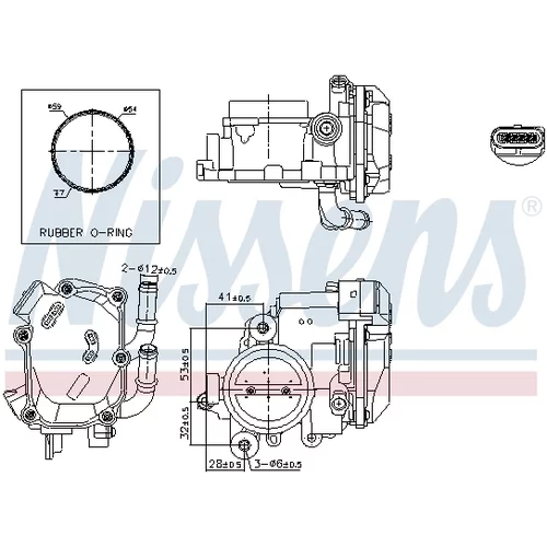 Hrdlo škrtiacej klapky NISSENS 955056 - obr. 5