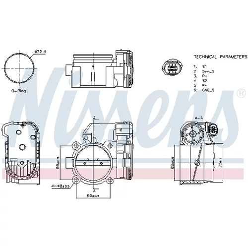 Hrdlo škrtiacej klapky NISSENS 955069 - obr. 5