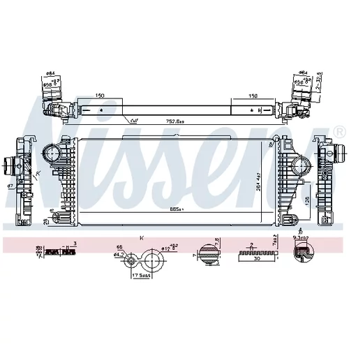 Chladič plniaceho vzduchu 961534 /NISSENS/ - obr. 4