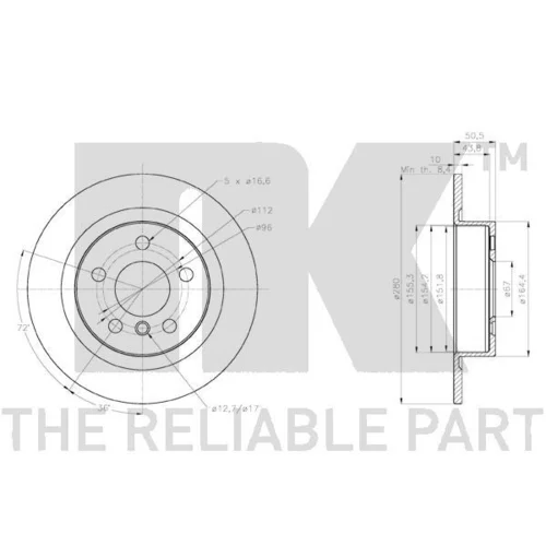 Brzdový kotúč NK 3115119 - obr. 2