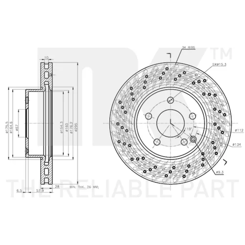 Brzdový kotúč NK 3133110 - obr. 2