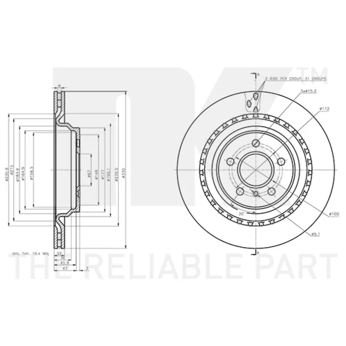 Brzdový kotúč NK 3133144 - obr. 2