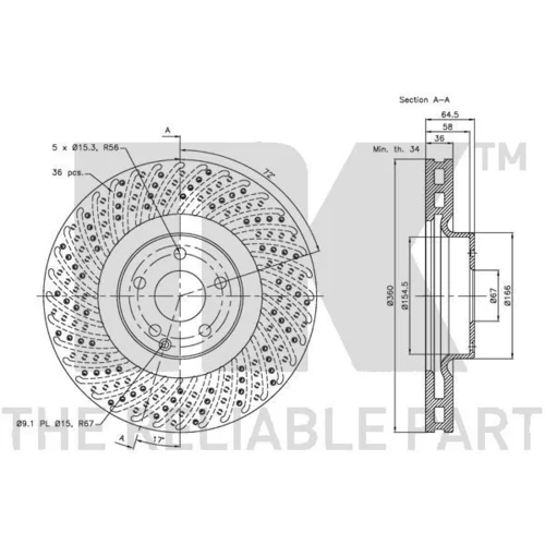 Brzdový kotúč NK 313366 - obr. 2