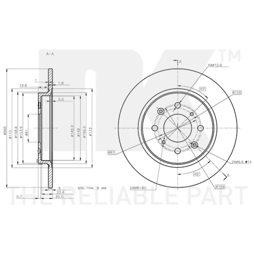 Brzdový kotúč NK 312670 - obr. 2