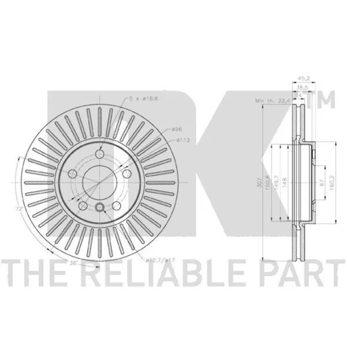 Brzdový kotúč NK 3115118 - obr. 2