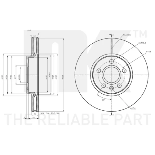 Brzdový kotúč NK 314874 - obr. 2