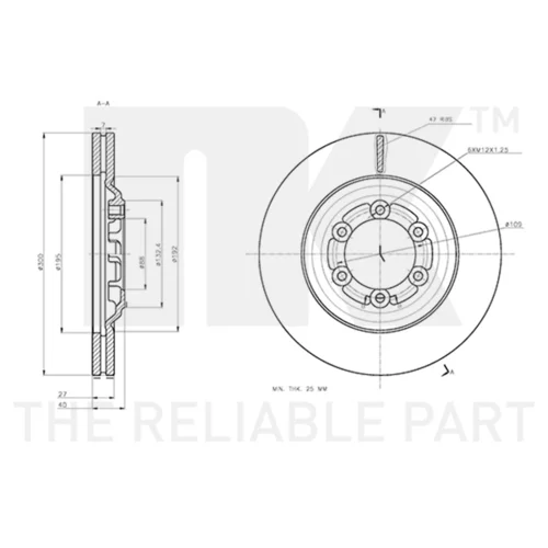 Brzdový kotúč NK 311405 - obr. 2