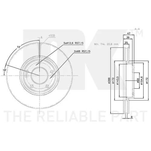 Brzdový kotúč NK 313467 - obr. 2