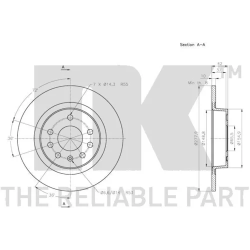 Brzdový kotúč NK 313664 - obr. 2