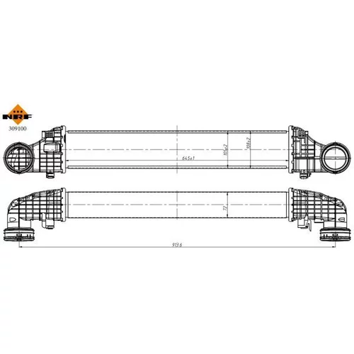 Chladič plniaceho vzduchu NRF 309100 - obr. 4