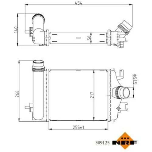 Chladič plniaceho vzduchu NRF 309125 - obr. 4