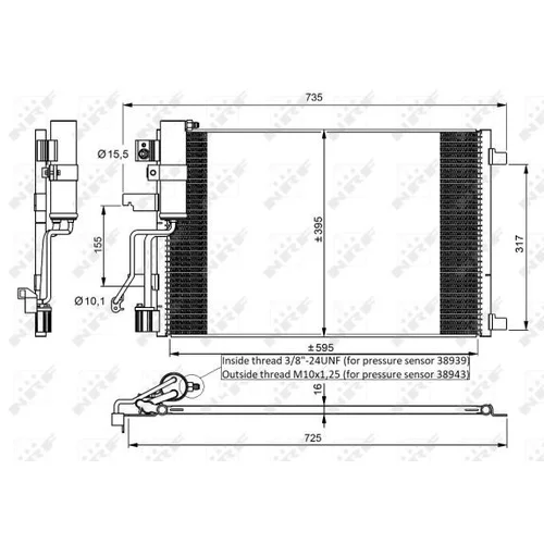 Kondenzátor klimatizácie NRF 35975 - obr. 4