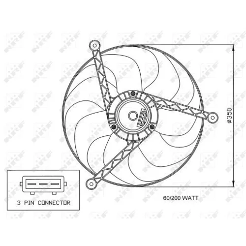 Ventilátor chladenia motora NRF 47057