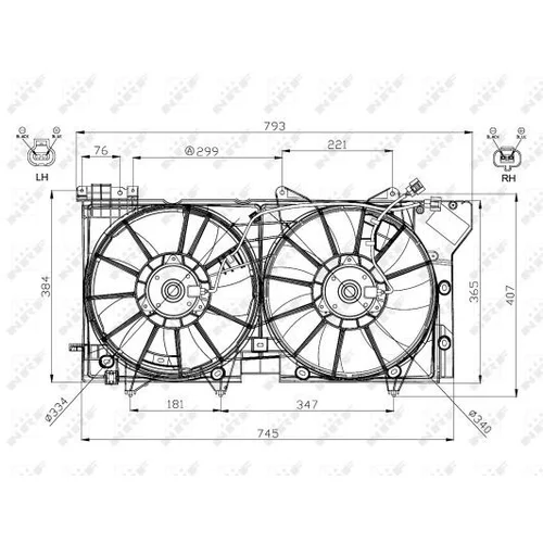 Ventilátor chladenia motora NRF 47573