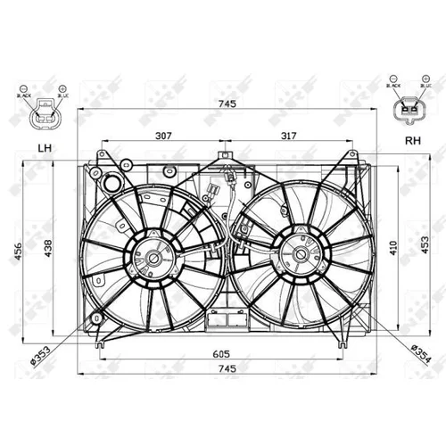 Ventilátor chladenia motora NRF 47581