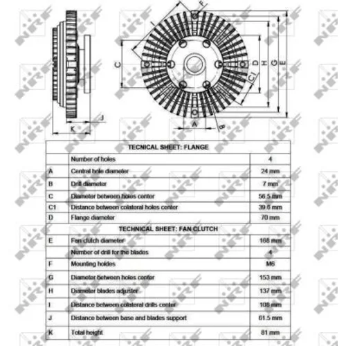 Spojka ventilátora chladenia NRF 49550 - obr. 2