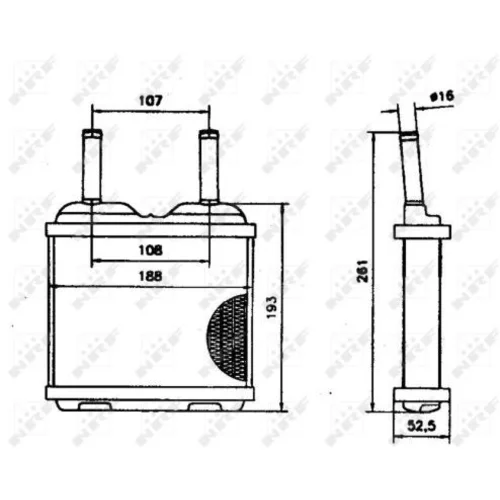 Výmenník tepla vnútorného kúrenia NRF 52113 - obr. 2