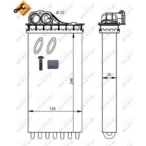 Výmenník tepla vnútorného kúrenia NRF 54334 - obr. 4