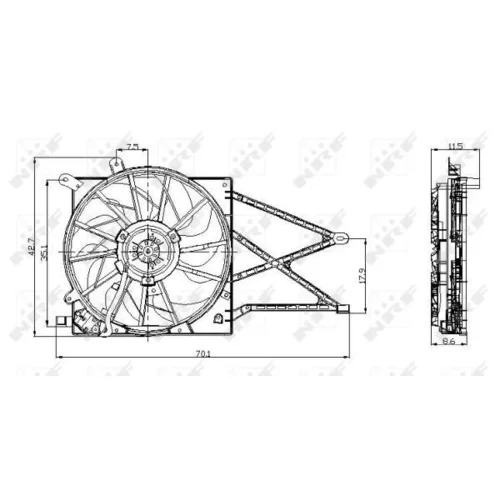 Ventilátor chladenia motora NRF 47015 - obr. 1