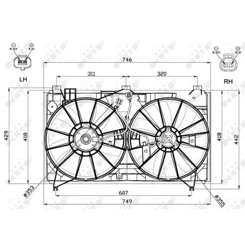 Ventilátor chladenia motora NRF 47580