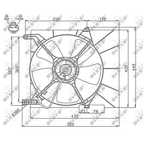 Ventilátor chladenia motora 47751 /NRF/