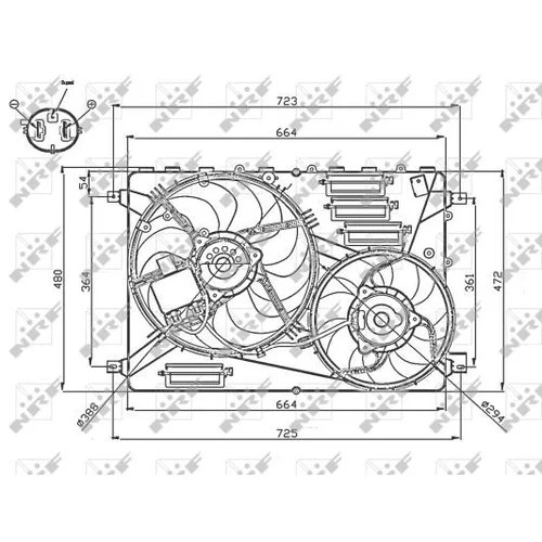 Ventilátor chladenia motora NRF 47755