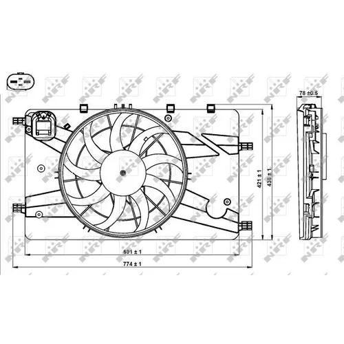 Ventilátor chladenia motora NRF 47757