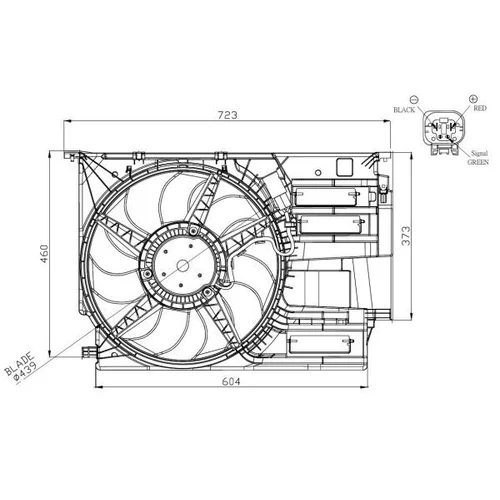 Ventilátor chladenia motora NRF 47954