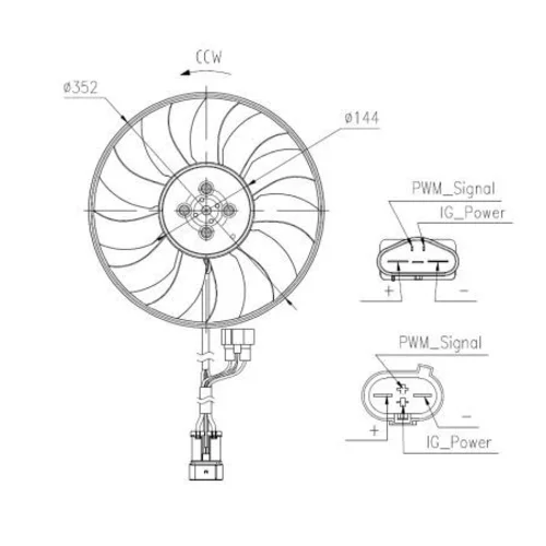 Ventilátor chladenia motora NRF 47969