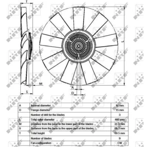 Spojka ventilátora chladenia NRF 49541 - obr. 3