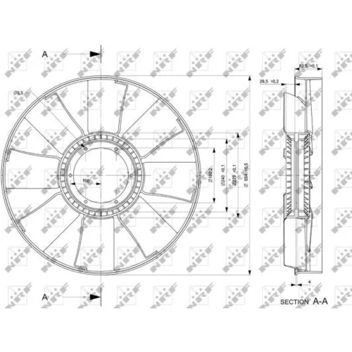 Koleso ventilátora chladenia motora NRF 49842 - obr. 1