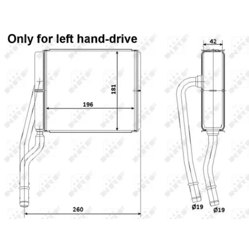 Výmenník tepla vnútorného kúrenia NRF 53206 - obr. 2