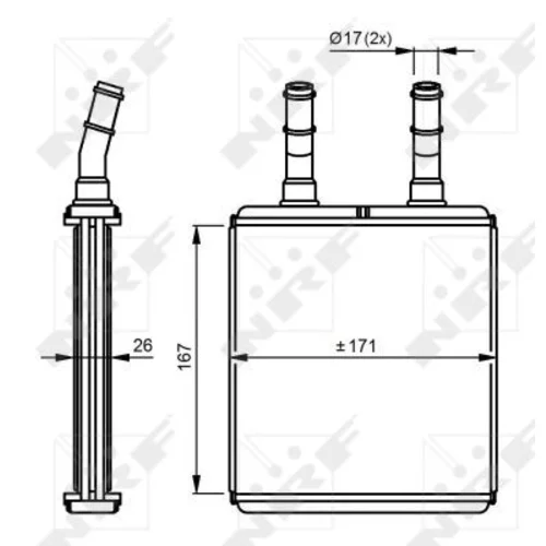 Výmenník tepla vnútorného kúrenia NRF 54291 - obr. 2