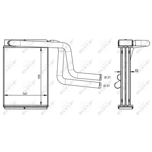 Výmenník tepla vnútorného kúrenia NRF 54330 - obr. 4