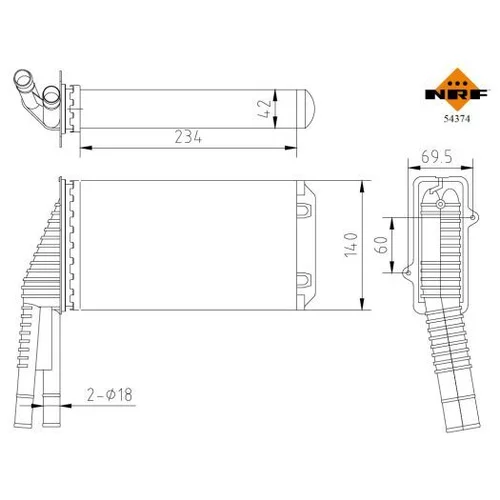 Výmenník tepla vnútorného kúrenia NRF 54374 - obr. 4