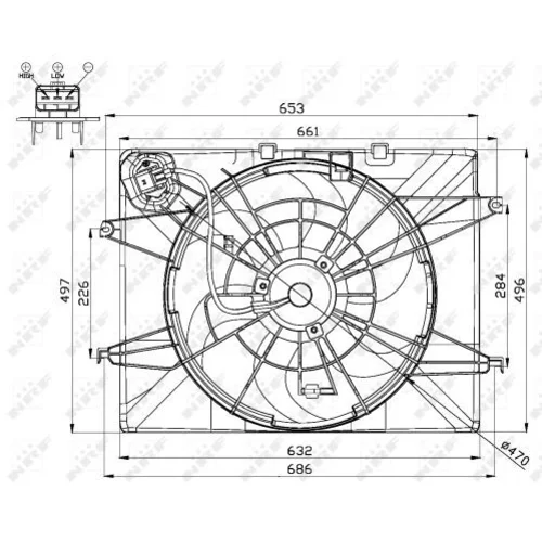 Ventilátor chladenia motora NRF 47564