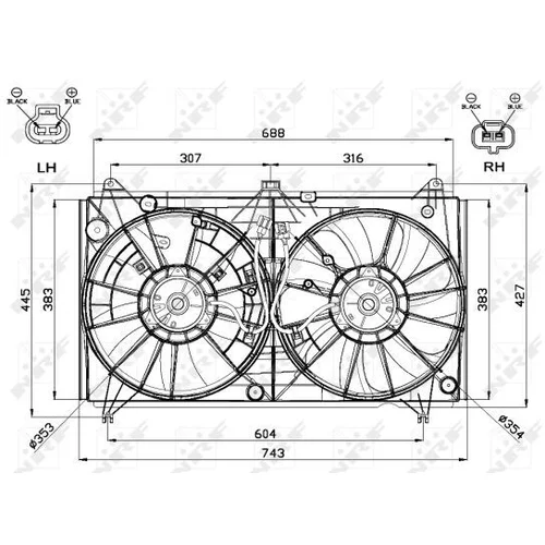 Ventilátor chladenia motora NRF 47567