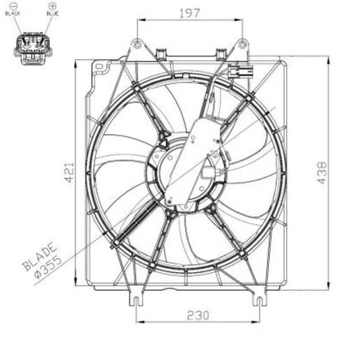 Ventilátor chladenia motora NRF 47934