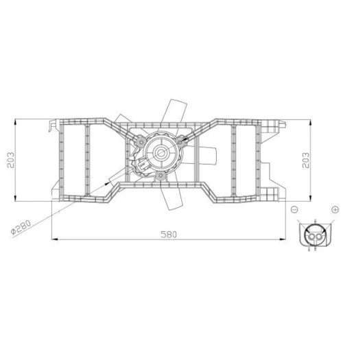 Ventilátor chladenia motora NRF 47944