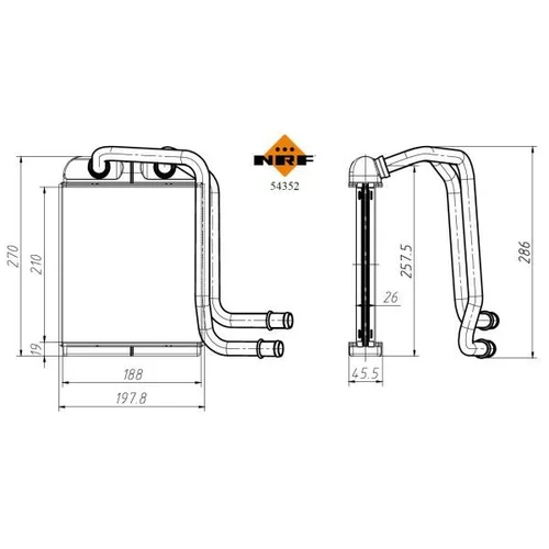 Výmenník tepla vnútorného kúrenia NRF 54352 - obr. 4