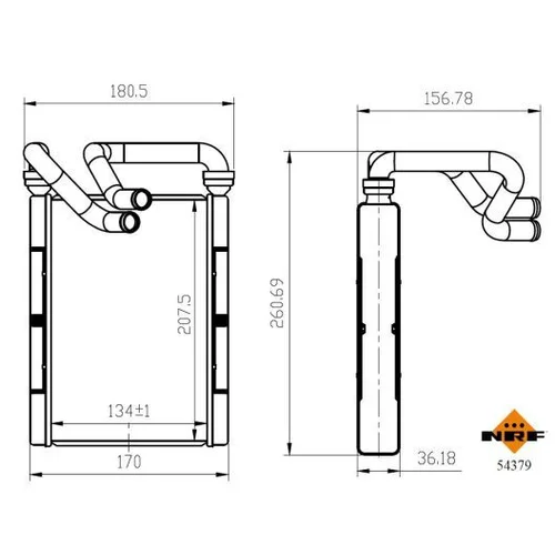 Výmenník tepla vnútorného kúrenia NRF 54379 - obr. 4