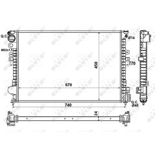 Chladič motora NRF 58993 - obr. 1