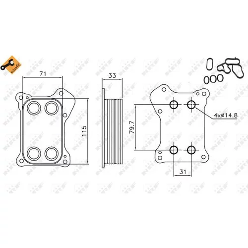 Chladič motorového oleja NRF 31167 - obr. 4