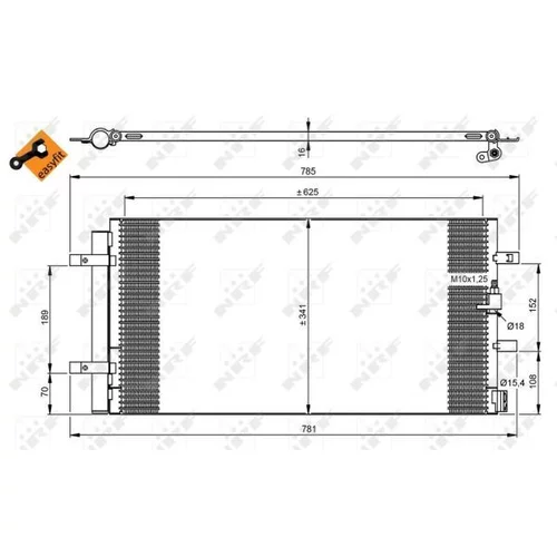 Kondenzátor klimatizácie NRF 350046