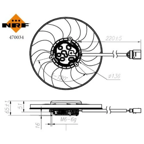 Ventilátor chladenia motora NRF 470034